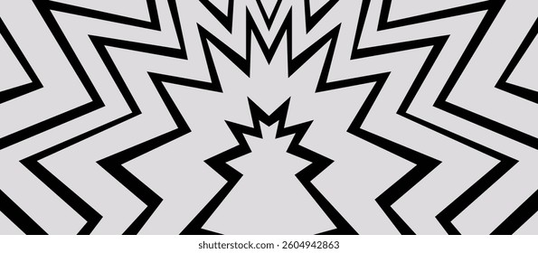 Geometric Disruption  Bold Black and Grey Spikes