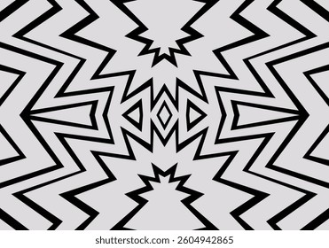 Geometric Disruption  Bold Black and Grey Spikes