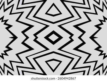 Geometric Disruption  Bold Black and Grey Spikes