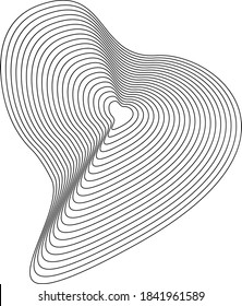 Geometric distortion abstract shapes. deformed sphere of wavy lines, flowing geometric shapes. Technology and science abstract illustration. isometry