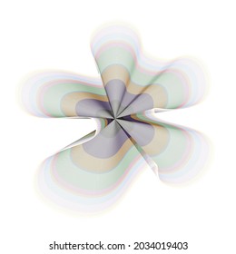 Geometric distortion abstract shapes. deformed sphere of wavy lines, flowing geometric shapes. Technology and science abstract illustration. Isometry.