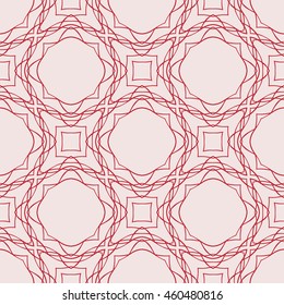 geometric distortion circular elements. Seamless texture pattern made of pink shades on a light pink background. for interior design, printing, textile industry. Vector illustration