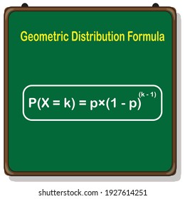 geometric distribution formula on chalkboard