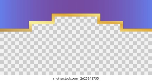 Geometric Divider Header Footer Border Design with Golden Stroke or Outline for Business, Website, Banner, Flyer, Etc. High Quality Vector Border Design