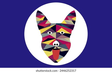 GEOMETRIC DOG COLOR TRIANGLE DESIGNS