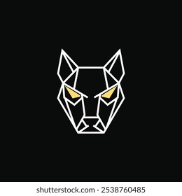 Geometric Dog Face Logo Design Template
