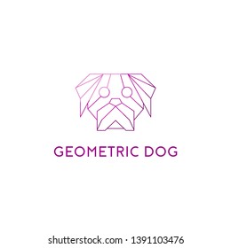 Geometric Dog Logo Design Vector Illustration