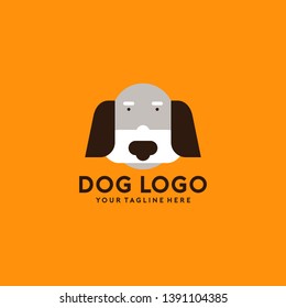 Geometric Dog Logo Design Vector Illustration