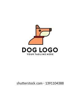 Geometric Dog Logo Design Vector Illustration