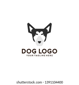 Geometric Dog Logo Design Vector Illustration