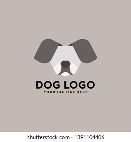 Geometric Dog Logo Design Vector Illustration