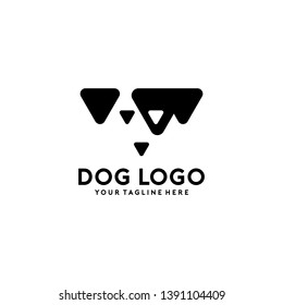 Geometric Dog Logo Design Vector Illustration