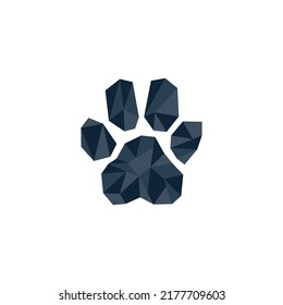 geometric dog paw logo vector illustration