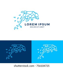 geometric dolphin logo vector shattered glass line art outline download