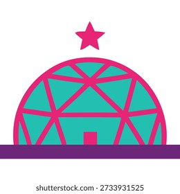 Geometric dome with star above, simple design