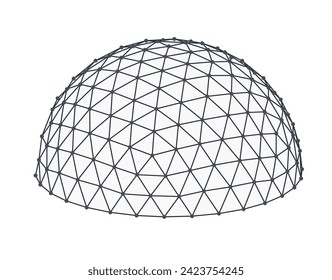 Geometric Dome Wireframe Structure Design Vector