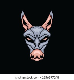 Geometric Donkey Mascot, Animal design emblem template for Logo or Tshirt svg