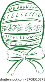 Decoración geométrica del huevo de Pascua de Doodle con el arco festivo