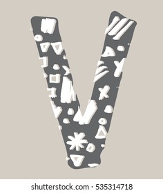 Geometric doodle font illustration vector