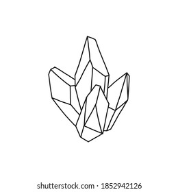  Geometric doodle line art magic boho gems crystal diamond vector clip-art drawing isolated on white background