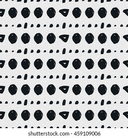 Geometric doodle seamless pattern. Black and white. 