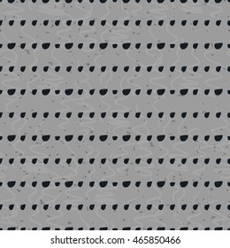 Geometric doodle seamless pattern. Black and white. Grunge hand drawn dotted background.