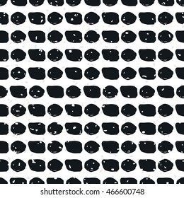 Geometric doodle seamless pattern. Black and white grunge geometric shapes