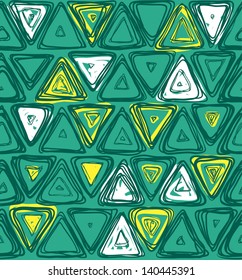 Geometric doodle seamless pattern with triangles