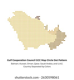 Mapa de arte vetorial de padrão de círculo de ponto geométrico ilustração do Conselho de Cooperação do Golfo Países do CCG