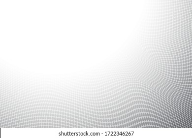 Geometric dot mesh gradient Background. vector illustration.Gray white color background with mesh of dots or circles. Halftone Dot radial pattern.Vector can be used cover design, book, poster,website