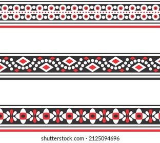 Geometric and dot pattern border Trendy seamless vector floral pattern. Endless print. fabric, wall, paper print. background, texture.