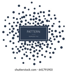 Geometric dot pattern. Vector illustration for fashion minimalistic design. Minimal style abstract background decoration. Modern elegant wallpaper with border frame. White black vintage color