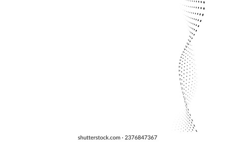 Geometric dotted curve shape. Technology abstract background. Minimalist backdrop. Background with copy space. Vector