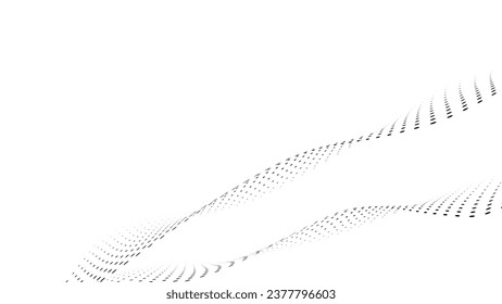 Geometric dotted curve shape. Technology abstract background. Minimalist backdrop. Background with copy space. Vector