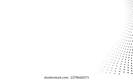 Geometric dotted curve shape. Technology abstract background. Minimalist backdrop. Background with copy space. Vector