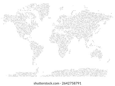 Geometric dotted map shows seamless global connection network using multiple dotted shape