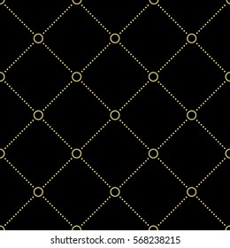 Geometric dotted vector black and golden pattern. Seamless abstract modern texture for wallpapers and backgrounds.