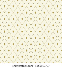 Geometric dotted vector golden dotted pattern. Seamless abstract modern texture for wallpapers and backgrounds