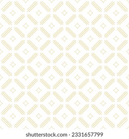 Geometric dotted vector dotted golden and white pattern. Seamless abstract modern texture for wallpapers and backgrounds