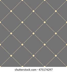 Geometric dotted vector gray and golden pattern. Seamless abstract modern texture for wallpapers and backgrounds