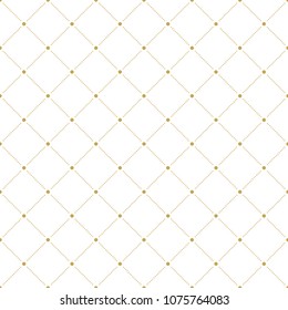 Geometric dotted vector pattern. Seamless abstract modern golden and white texture for wallpapers and backgrounds