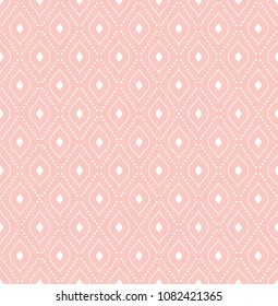 Geometric dotted vector pattern. Seamless abstract pink and white modern texture for wallpapers and backgrounds