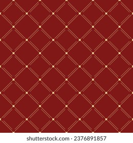 Geometric dotted vector pattern. Seamless red and golden dotted abstract modern texture for wallpapers and backgrounds