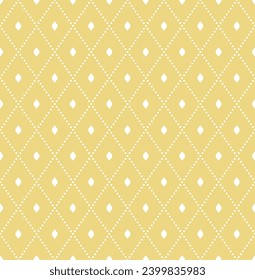 Geometric dotted vector yellow white pattern. Seamless abstract modern texture for wallpapers and backgrounds