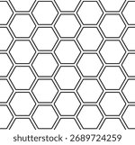 Geometric double honeycomb hexagonal shapes in seamless repeating vector pattern