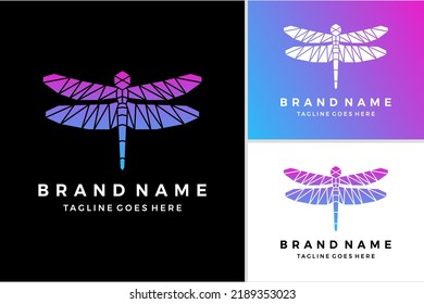 Geometric dragonfly logo icon vector illustration