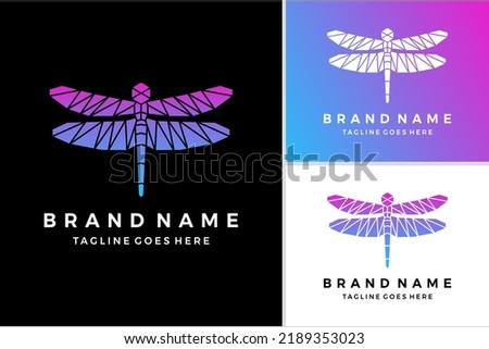 Geometric dragonfly logo icon vector illustration