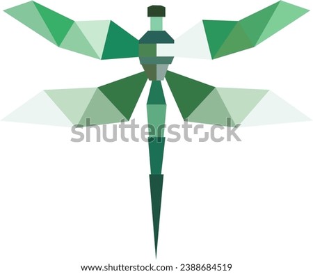 
Geometric dragonfly made of triangles