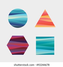 Geometric drawing, circle design, square design. Vector illustration. 