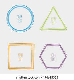 Geometric drawing, circle design, square design. Vector illustration.

